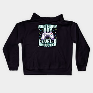 8th Birthday  Video Gamer Gaming 8 Years Old Bday Kids Hoodie